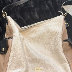 Coach Tan and Black Hobo Bag